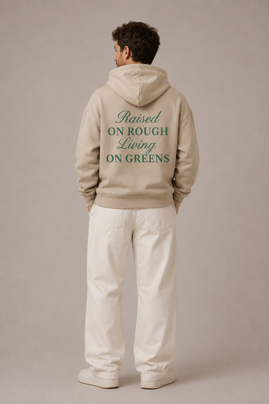 Raised on rough living on greens - Oversized Hoodie